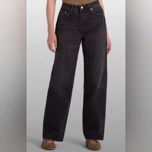 New With Tags Women's Mid-Rise 90's Baggy Denim Jeans Universal Thread 2s Black